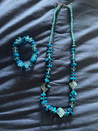 Set Collana e Bracciale Blu