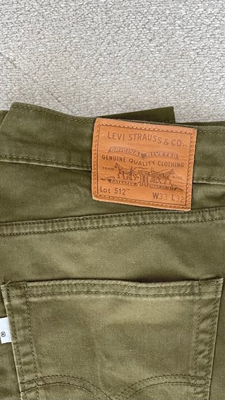 Pantalón Levi's 512 W33/L30 Verde Oliva