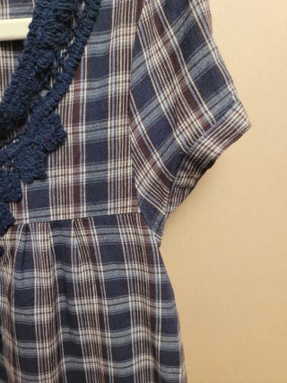 Vestido Xdye Cuadros Azul Talla L