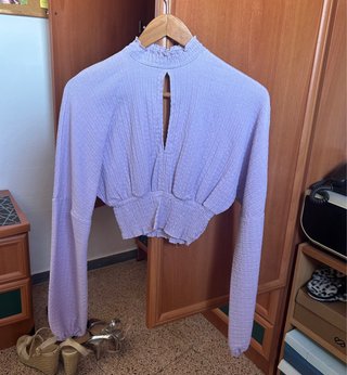 Camisa lila crop top
