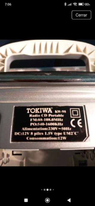 Radio CD portátil Tokiwa plateado
