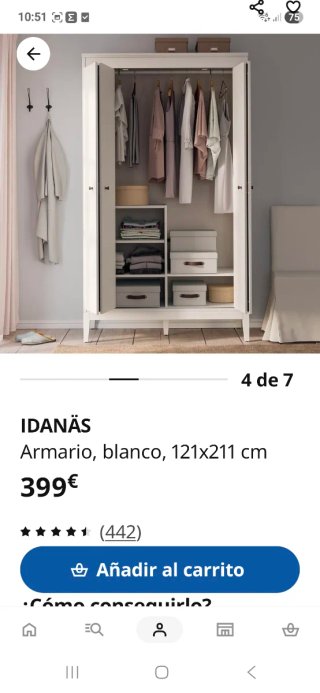 Armario Ikea IDANAS blanco
