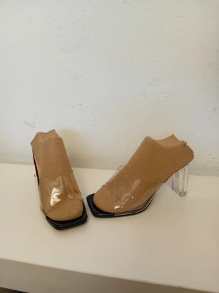 Sandalias de verano transparentes tacón