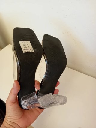 Sandalias de verano transparentes tacón