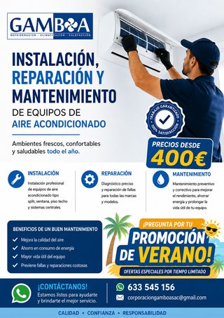 INSTALACION, MANTENIMIENTO AIRE ACONDICIONADO