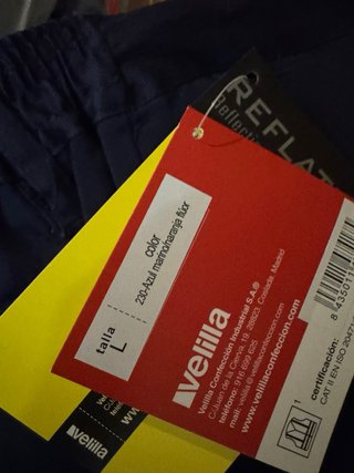 Pantalones de trabajo azul marino y naranja