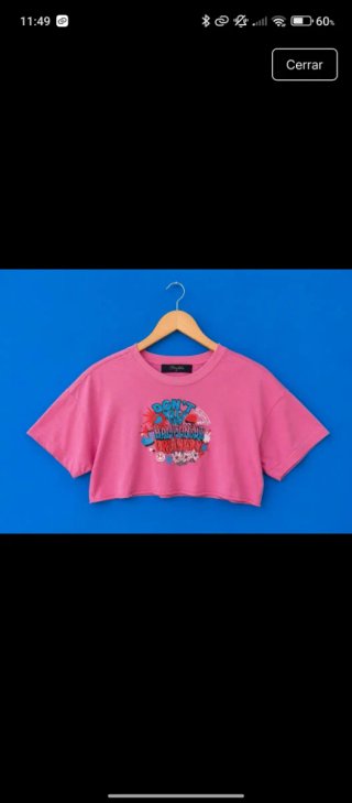 Camiseta crop top rosa talla M