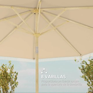 Sombrilla de Jardín Beige Ø265cm con Manivela