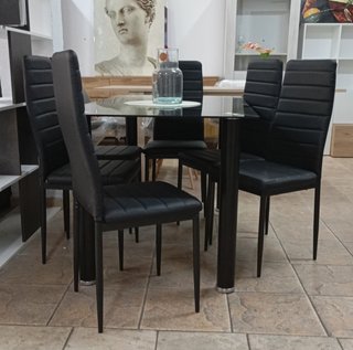Mesa Comedor Moderna + 6 Sillas Blancas. REBAJADA!
