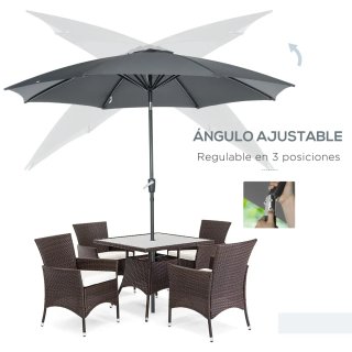 Sombrilla Jardín Gris con Manivela