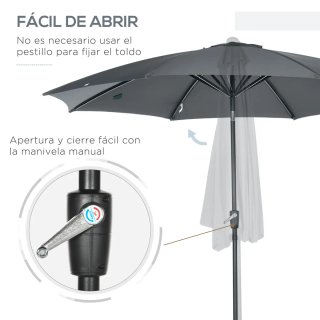 Sombrilla Jardín Gris con Manivela