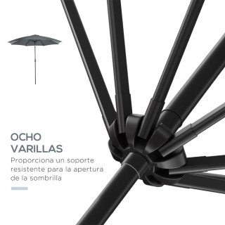 Sombrilla Jardín Gris con Manivela