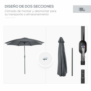 Sombrilla Jardín Gris con Manivela