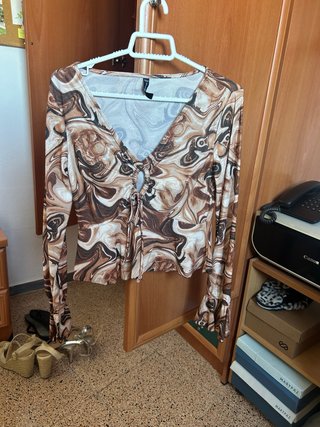 Camisa estampada manga larga