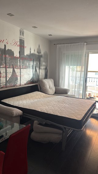 Sofá cama 2 plazas beige 90cm + 1 plaza 80cm