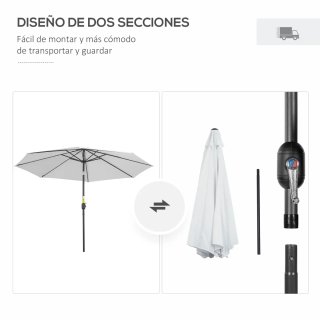 Sombrilla Jardín Ø300x250 cm con Manivela