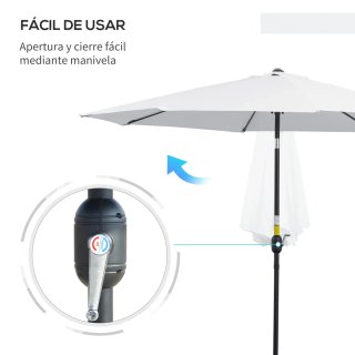 Sombrilla Jardín Ø300x250 cm con Manivela
