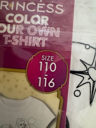 Camiseta Disney Princesa para pintar Talla 110/116