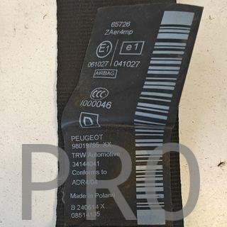 CINTURON SEGURIDAD DELANTERO DERECHO PEUGEOT USADO