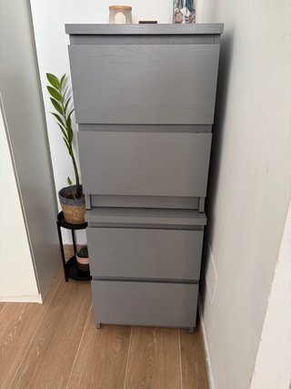 Mesitas de noche Ikea Malm grises