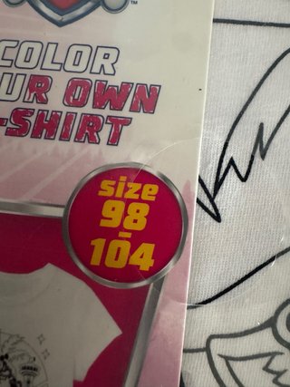 Camiseta Patrulla Canina para pintar Talla 98-104