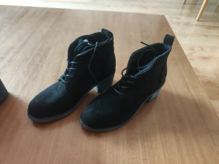 Botines tipo cuero y ante mujer talla 37