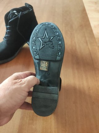 Botines tipo cuero y ante mujer talla 37