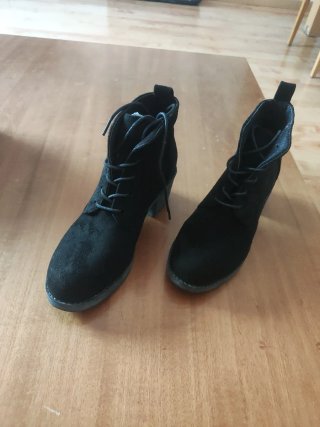 Botines tipo cuero y ante mujer talla 37