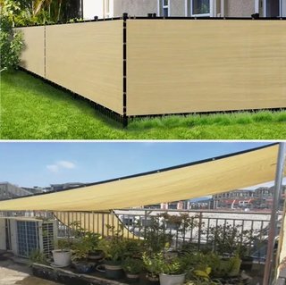 Toldo sombra beige/crema 4x4m, Rayos UV 95%, Nuevo