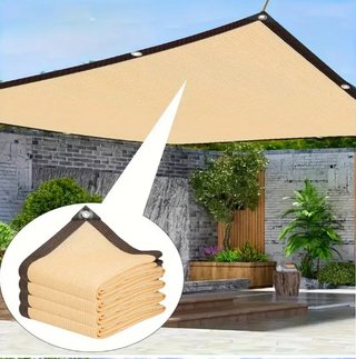 Toldo sombra beige/crema 4x4m, Rayos UV 95%, Nuevo