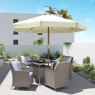 Parasol Madera Ø325x250 cm con Polea