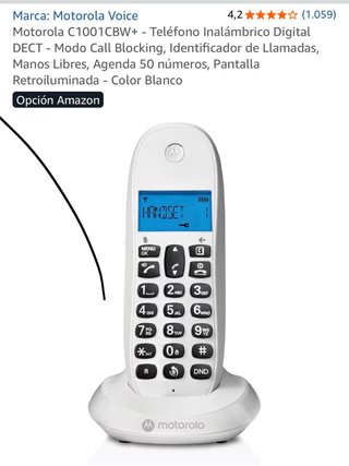Teléfono Inalámbrico Motorola Blanco