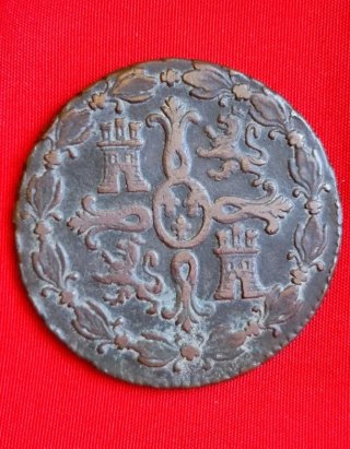 España Fernando VII 8 Maravedis 1830 Segovia Cobre