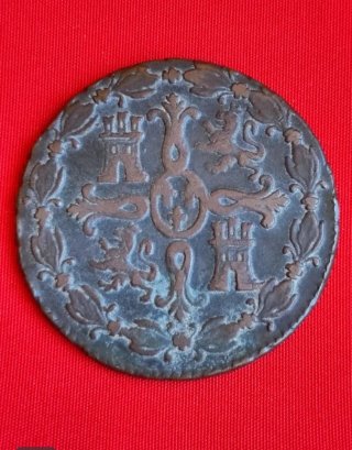 España Fernando VII 8 Maravedis 1830 Segovia Cobre