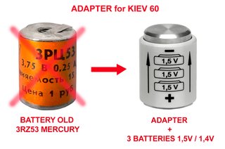 Adaptador + 3 Pilas LR44 para Kiev 60