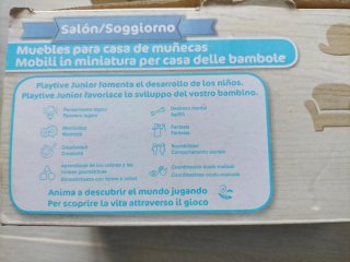2 sets de muebles casa muñecas: salón y dormitorio