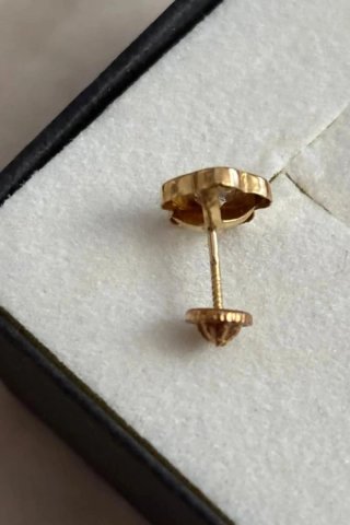 Pendientes Oro 1ª Ley Flor con Circonita