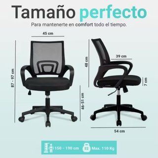 Silla de oficina ergonómica negra