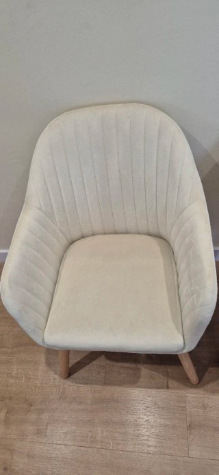 2 Sillones Nórdicos Beige Terciopelo Madera
