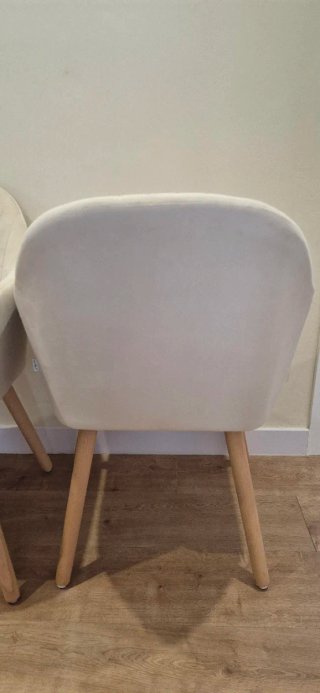 2 Sillones Nórdicos Beige Terciopelo Madera