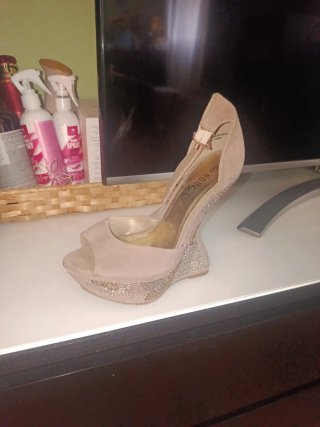 Tacones ROUGE Beige/Plata Talla 38/5