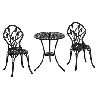 Outsunny Set da Giardino 3 pz con 2 Sedie e Tavoli