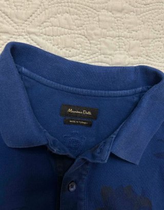 Polo Massimo Dutti azul estampado floral