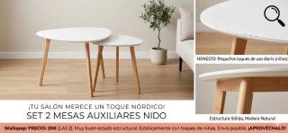 Set 2 Mesas Auxiliares Nido Nórdicas