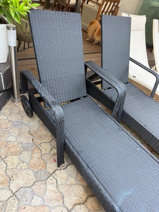 2 Hamacas de Jardín Negras. Perfecto estado .ratan