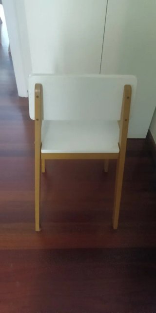 Silla alta para niños madera y blanco