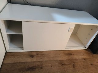 Mini armario blanco 2 puertas correderas