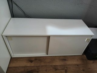 Mini armario blanco 2 puertas correderas