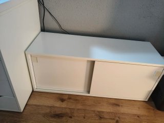 Mini armario blanco 2 puertas correderas