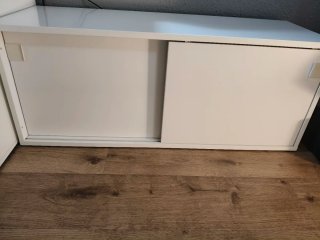 Mini armario blanco 2 puertas correderas